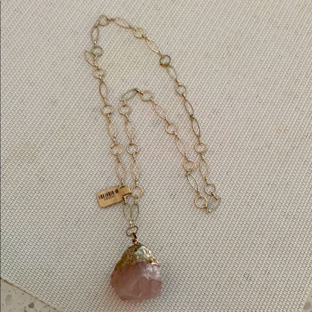 Rose Quartz and silver necklace!